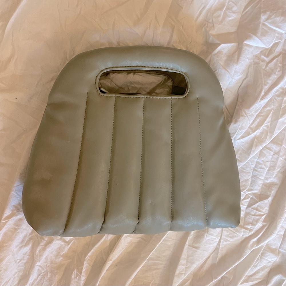 Puffy Top Handle crossbody sage green bag